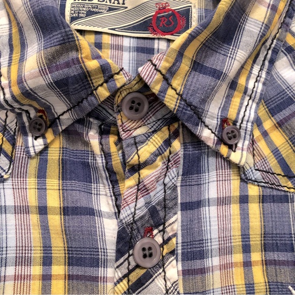 Women’s size XXL button-down blue and yellow plaid shirt by Red Snap - Picture 4 of 9